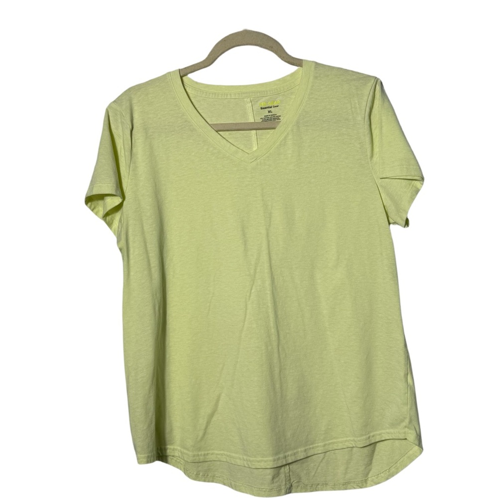 Tek Gear Active Light Neon Yellow Hi-Lo Tee Sz XLARGE